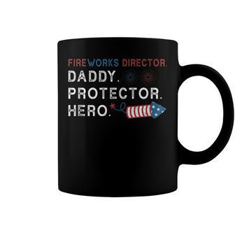 Mens Fireworks Director Daddy Protector Hero 4Th Of July Dad Men Coffee Mug - Seseable