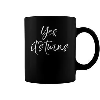 Mens Funny Pregnancy Announcement Quote Cute Yes Its Twins Coffee Mug | Mazezy