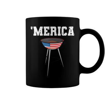 Mens Grill Merica Barbecue Bbq American Grandpa Dad 4Th Of July Coffee Mug - Seseable