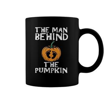 Mens Halloween Pregnancy Dad The Man Behind The Pumpkin Coffee Mug | Mazezy