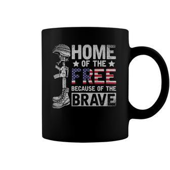 Mens Home Of The Free Because Of The Brave Proud Veteran Soldier Coffee Mug | Mazezy