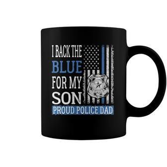 Mens I Back The Blue For My Son - Proud Police Dad Cops Father Coffee Mug | Mazezy
