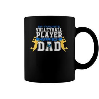 Mens My Favorite Volleyball Player Calls Me Dad For Men Fathers Day Coffee Mug | Mazezy