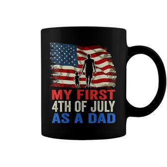 Mens My First 4Th Of July As A Dad July 4Th New Dad Usa Flag Coffee Mug - Seseable