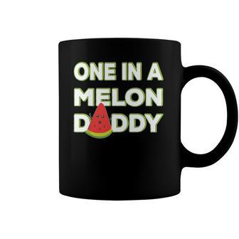 Mens One In A Melon Daddy Funny Watermelon Dad Fathers Day Gift Coffee Mug | Mazezy