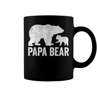 Mens Papa Bear Fathers Day Grandad Fun 1 Cub Kid Grandpa Coffee Mug - Seseable