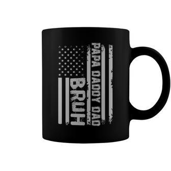Mens Papa Daddy Dad Bruh Fathers Day 4Th Of July Usa Flag Gift Coffee Mug - Seseable