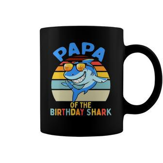 Mens Papa Of The Shark Birthday Matching Family Coffee Mug | Mazezy