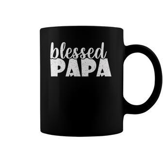 Mens Papa Proud New Dad Blessed Papa Fathers Day Coffee Mug | Mazezy
