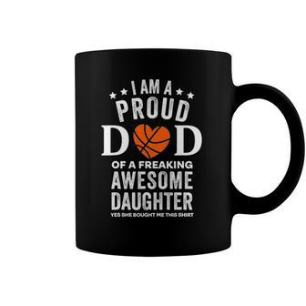 Mens Proud Dad Basketball From Daughter Coffee Mug | Mazezy