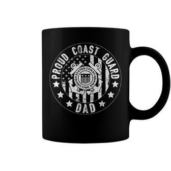 Mens Proud Us Coast Guard Dad Usa 4Th Of July Military Family Coffee Mug - Seseable