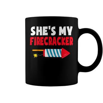 Mens Shes My Firecracker 4Th Of July Fireworks Couple Matching Coffee Mug - Seseable