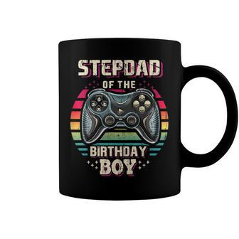 Mens Stepdad Of The Birthday Boy Matching Family Video Game Party Coffee Mug - Seseable