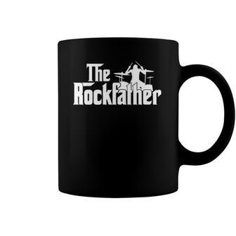 Mens The Rockfather Rock And Roll Drummer Graphic Tee Coffee Mug | Mazezy