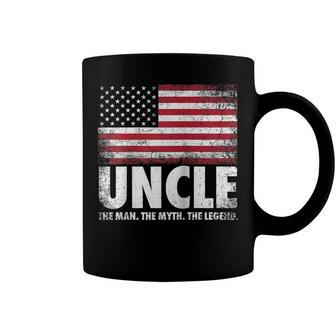 Mens Uncle The Man Myth Legend Fathers Day 4Th Of July Funny Coffee Mug - Seseable