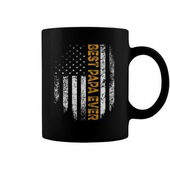 Mens Vintage Best Papa Ever Flag American Gifts Fathers Day Coffee Mug | Mazezy