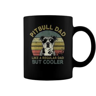 Mens Vintage Pitbull Dad Like A Regular Dad But Cooler Fathers Day Coffee Mug | Mazezy