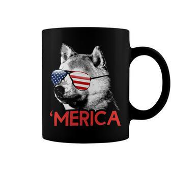 Merica Akita American Flag 4Th Of July Independence Day T-Shirt Coffee Mug - Seseable
