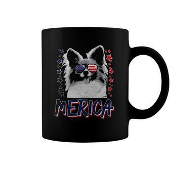 Merica Papillon Dog 4Th Of July Usa Gift Coffee Mug | Mazezy