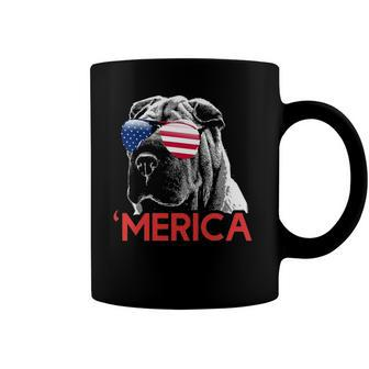 Merica Shar Pei American Flag 4Th Of July Coffee Mug | Mazezy