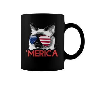 Merica Siamese American Flag 4Th Of July Coffee Mug | Mazezy