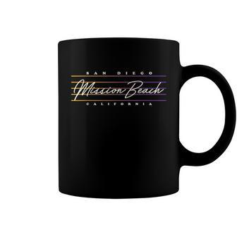 Mission Beach Nostalgic Retro San Diego CA Coffee Mug - Monsterry CA