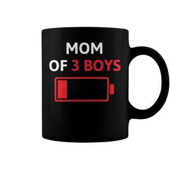 Mom Of 3 Boys Mothers Day Low Battery Coffee Mug | Favorety