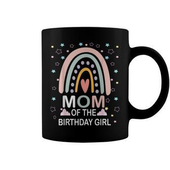 Mom Of The Birthday Girl Rainbow Family Matching Birthday Coffee Mug - Seseable