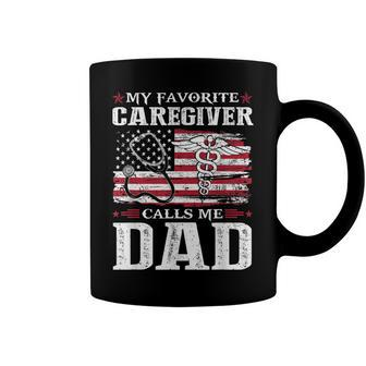 My Favorite Caregiver Calls Me Dad Patriotic 4Th Of July Coffee Mug - Seseable