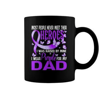 My Heroes I Wear Purple For My Dad Pancreatic Cancer Coffee Mug | Mazezy