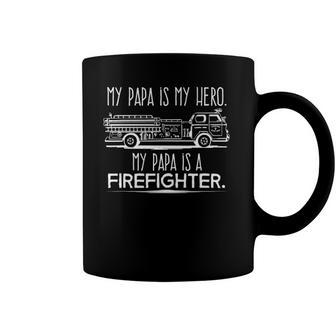My Papa Is My Hero Firefighter For Grandchild Kids Coffee Mug | Mazezy DE