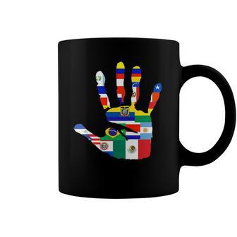 National Hispanic Heritage Month Hand Flags Coffee Mug | Mazezy