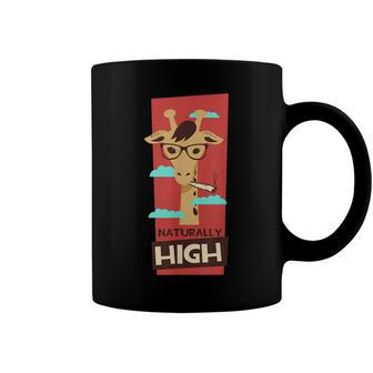 Naturally High Giraffe Smoking Weed Coffee Mug - Seseable