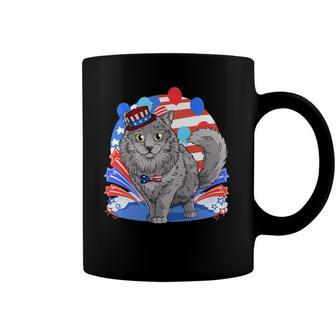 Nebelung Cat 4Th Of July Patriotic American Kitten Coffee Mug | Mazezy