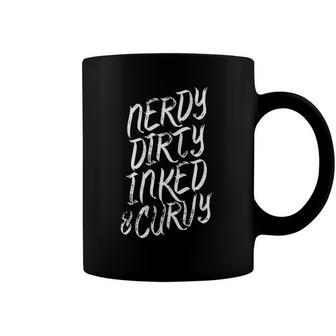 Nerdy Dirty Inked & Curvy Tattoo Woman Girl Nerd Coffee Mug | Mazezy