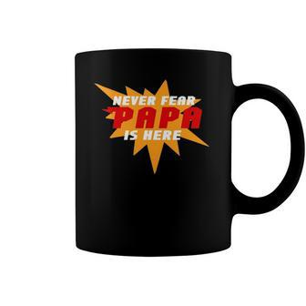 Never Fear Papa Is Here Super Grandpa Superhero Coffee Mug | Mazezy