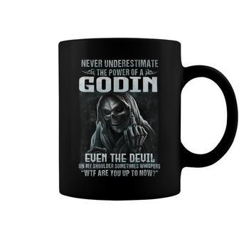 Never Underestimate The Power Of An Godin Even The Devil V2 Coffee Mug - Seseable