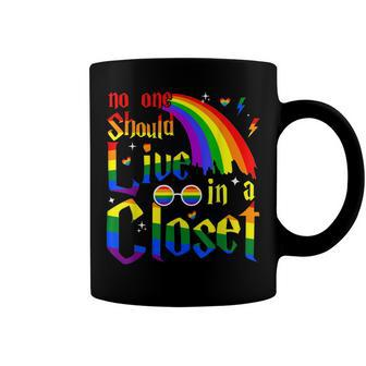 No One Should Live In A Closet Lgbt-Q Gay Pride Proud Ally  Coffee Mug