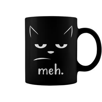 Not Excited Sarcastic And Funny Meh Halloween Cat Coffee Mug - Seseable
