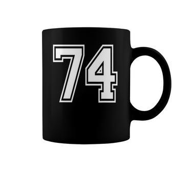 Number 74 Birthday 74Th Sports Player Team Numbered Jersey Coffee Mug | Mazezy