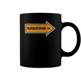 Nurburgring Germany Yellow German Road Sign Car Fan Coffee Mug | Mazezy