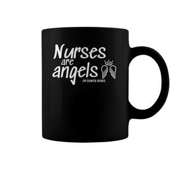 Nurses Are Angels In Comfy Shoes Nurse Gift Coffee Mug | Mazezy