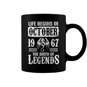 October 1967 Birthday Life Begins In October 1967 Coffee Mug - Seseable