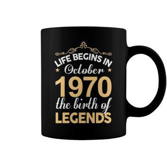 October 1970 Birthday Life Begins In October 1970 V2 Coffee Mug - Seseable