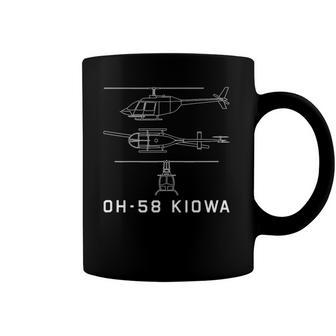 Oh 58 Kiowa Military Helicopter Blueprint Gift Coffee Mug | Mazezy