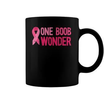 One Boob Wonder - Pink Ribbon Survivor Breast Cancer Coffee Mug | Mazezy