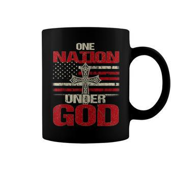 One Nation Under God Christian Us Flag 4Th Of July Faith Coffee Mug - Seseable