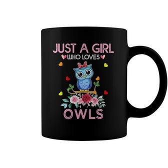 Owl Tee For Women Girls Kids Gift Just A Girl Who Loves Owls Coffee Mug | Mazezy