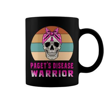 Pagets Disease Warrior Skull Women Vintage Pink Ribbon Pagets Disease Pagets Disease Awareness Coffee Mug - Monsterry AU