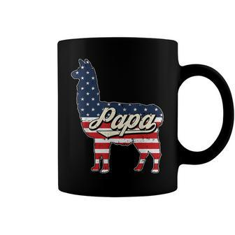 Papa Llama 4Th Of July American Flag Patriotic Dad Father Coffee Mug - Seseable